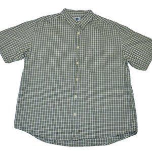 Old Navy Plaid Green Button Down Shirt Mens Sz L